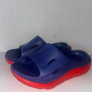 HOKA Unisex ORA Recovery Slide 3 Blue/red Size W5 M3